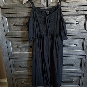 Torrid Black Cold Shoulder Midi Dress